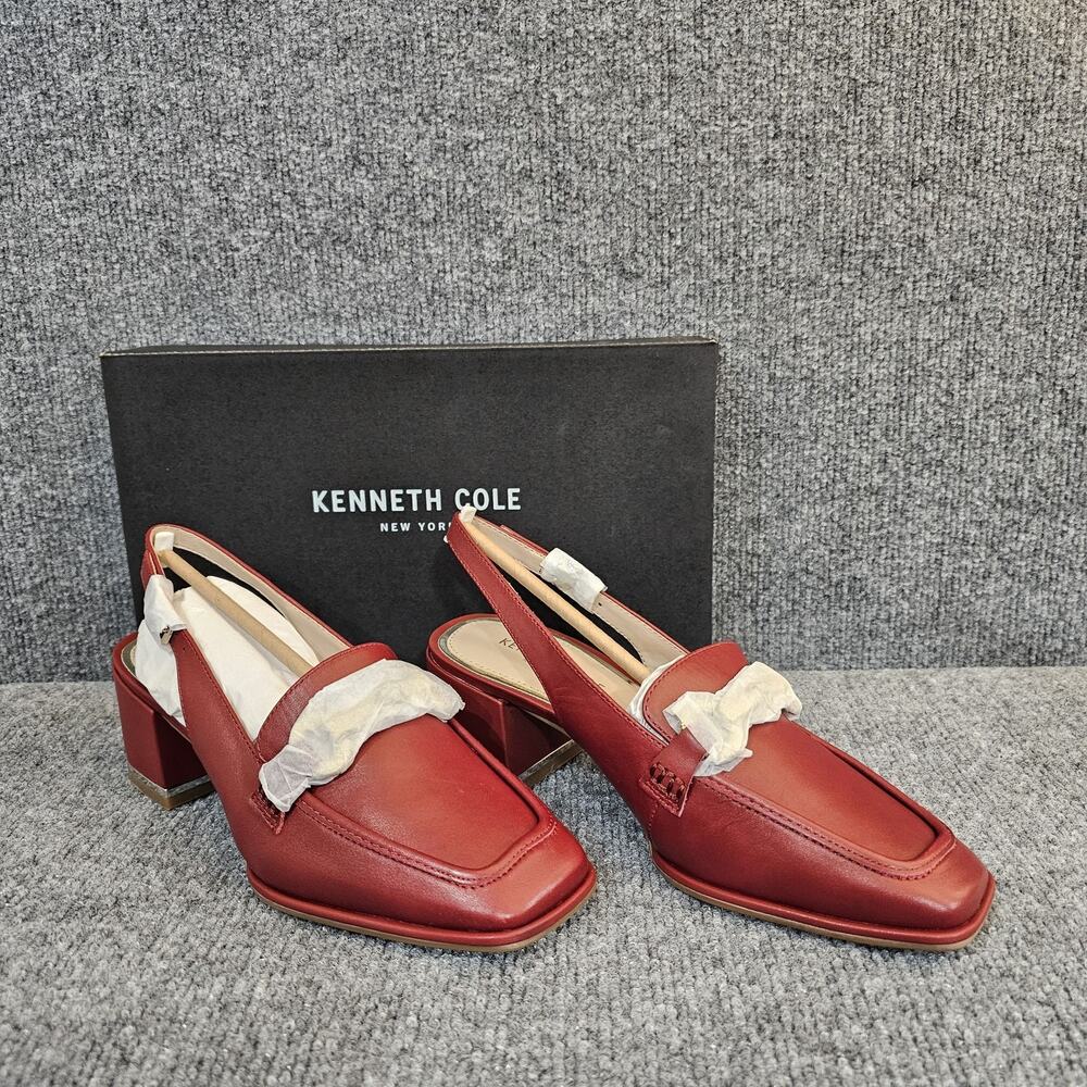 Kenneth Cole Women's US 7.5 Elina Leather Slingback Loafer Rio Red #KL24ELO02